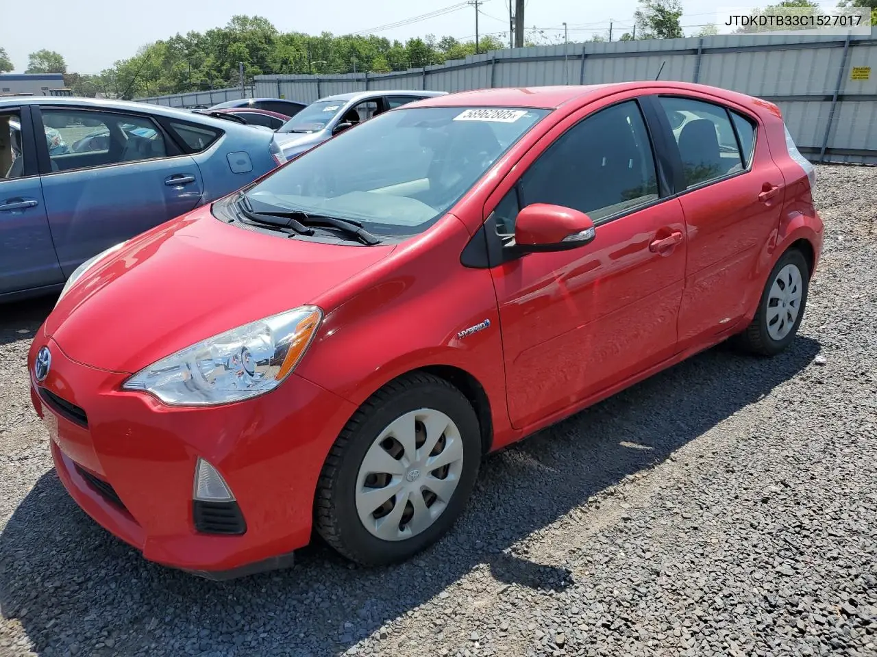 2012 Toyota Prius C VIN: JTDKDTB33C1527017 Lot: 58962805