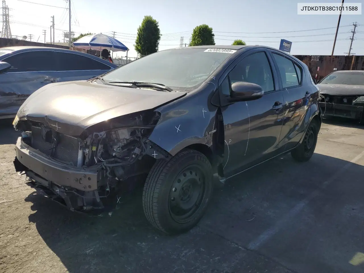 2012 Toyota Prius C VIN: JTDKDTB38C1011588 Lot: 62002895