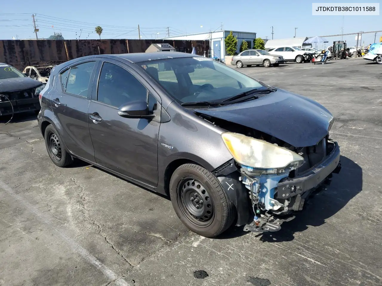 2012 Toyota Prius C VIN: JTDKDTB38C1011588 Lot: 62002895