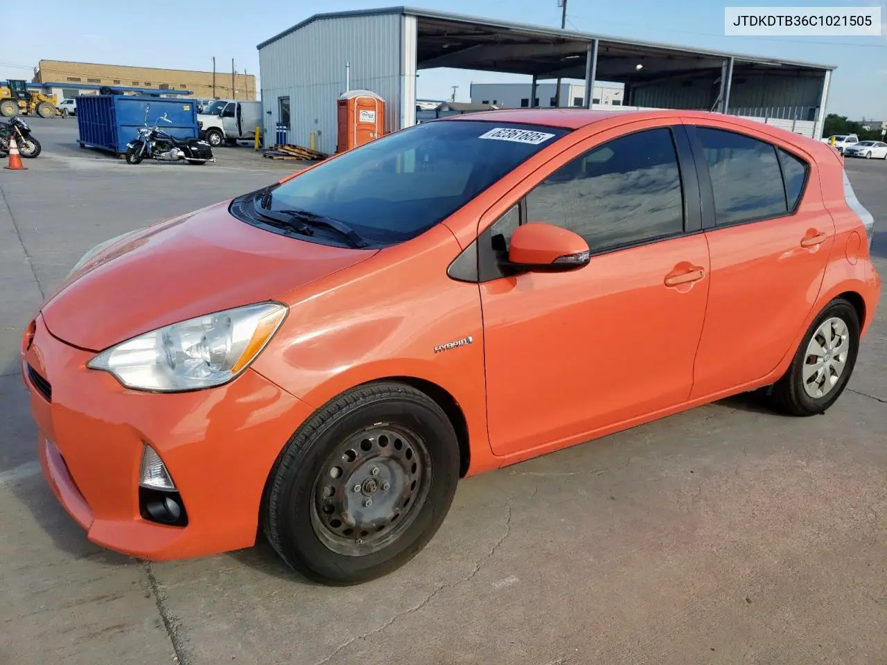 2012 Toyota Prius C VIN: JTDKDTB36C1021505 Lot: 62361605