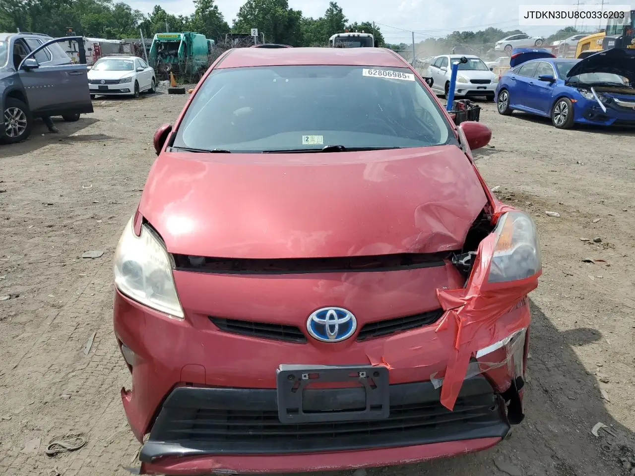 2012 Toyota Prius VIN: JTDKN3DU8C0336203 Lot: 62806985