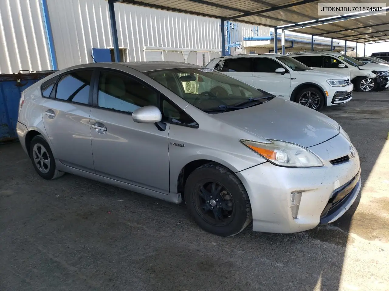 2012 Toyota Prius VIN: JTDKN3DU7C1574585 Lot: 63026165