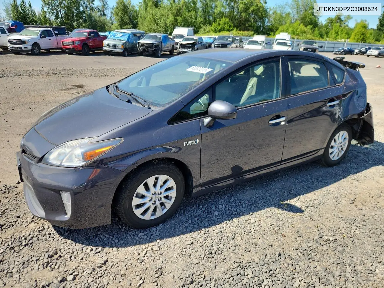 2012 Toyota Prius Plug-In VIN: JTDKN3DP2C3008624 Lot: 63097015