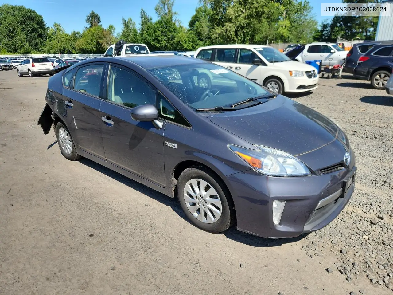 2012 Toyota Prius Plug-In VIN: JTDKN3DP2C3008624 Lot: 63097015
