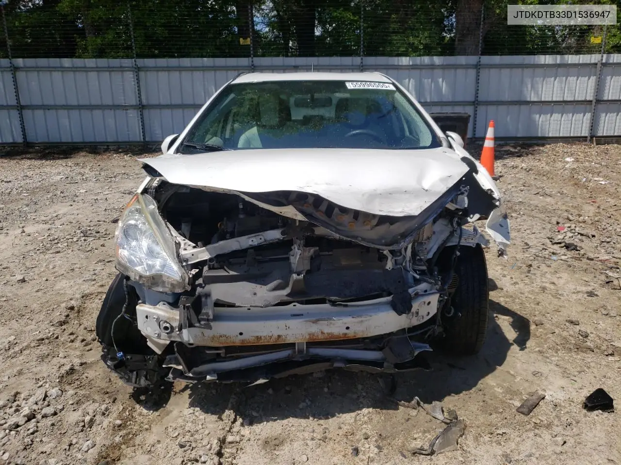 2013 Toyota Prius C VIN: JTDKDTB33D1536947 Lot: 55996555