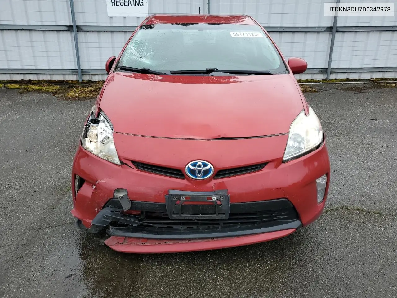2013 Toyota Prius VIN: JTDKN3DU7D0342978 Lot: 56771125