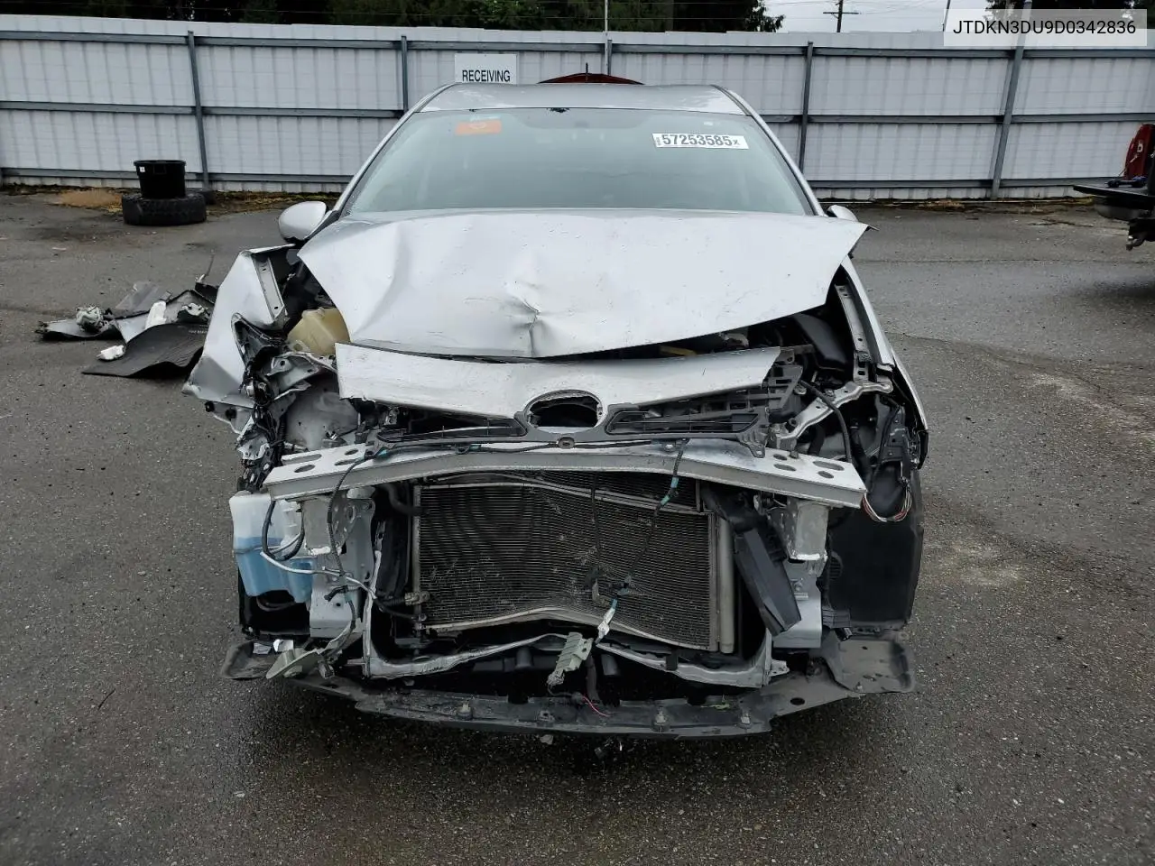 2013 Toyota Prius VIN: JTDKN3DU9D0342836 Lot: 57253585