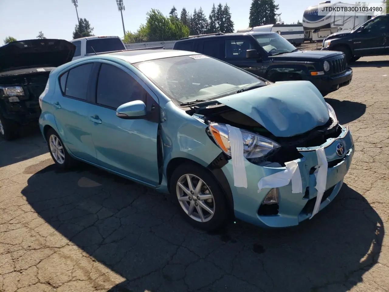 2013 Toyota Prius C VIN: JTDKDTB30D1034980 Lot: 62764015