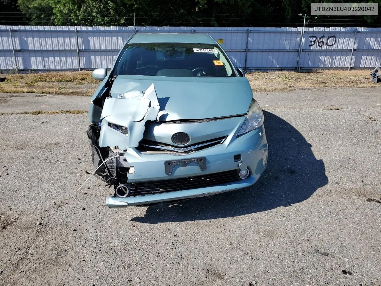 2013 Toyota Prius V VIN: JTDZN3EU4D3220042 Lot: 62847265