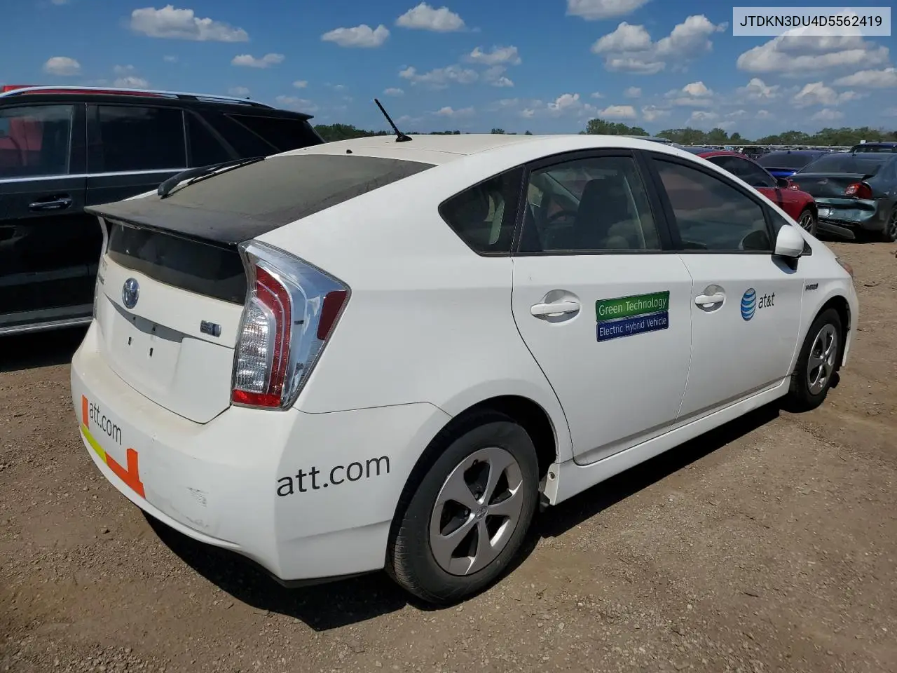 2013 Toyota Prius VIN: JTDKN3DU4D5562419 Lot: 62921145