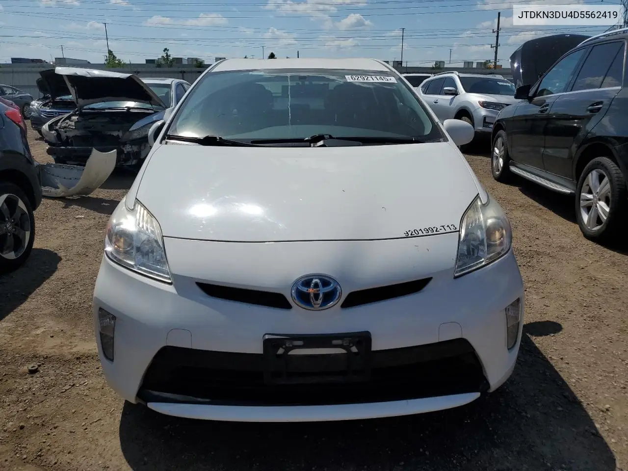 2013 Toyota Prius VIN: JTDKN3DU4D5562419 Lot: 62921145