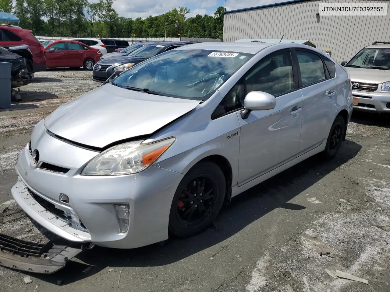 2014 Toyota Prius VIN: JTDKN3DU7E0392555 Lot: 56793485