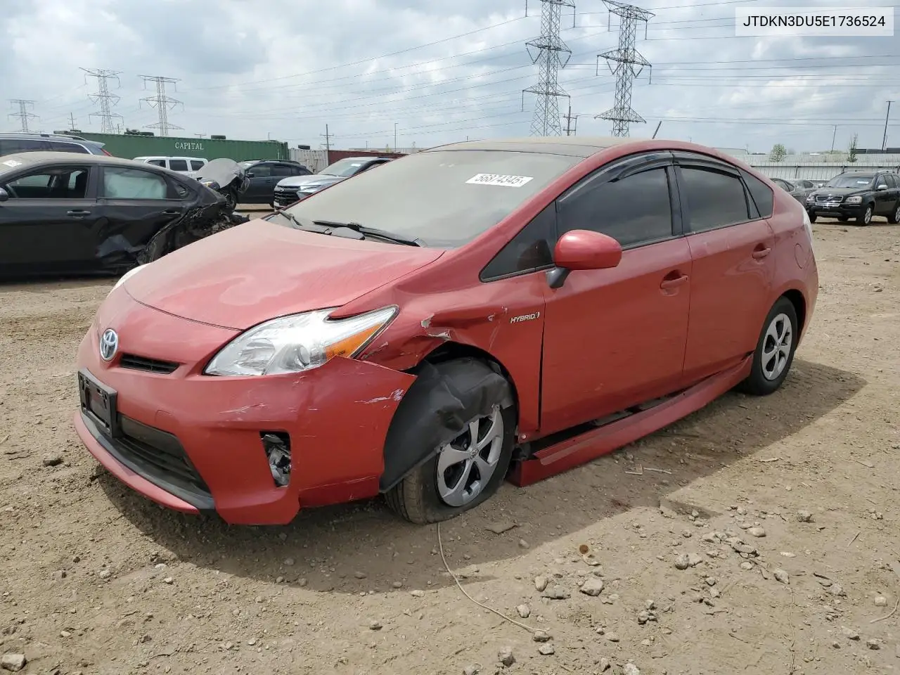 2014 Toyota Prius VIN: JTDKN3DU5E1736524 Lot: 56874345