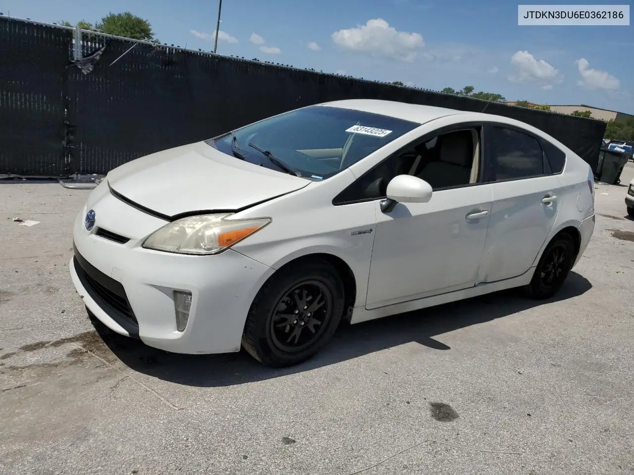 2014 Toyota Prius VIN: JTDKN3DU6E0362186 Lot: 63143225