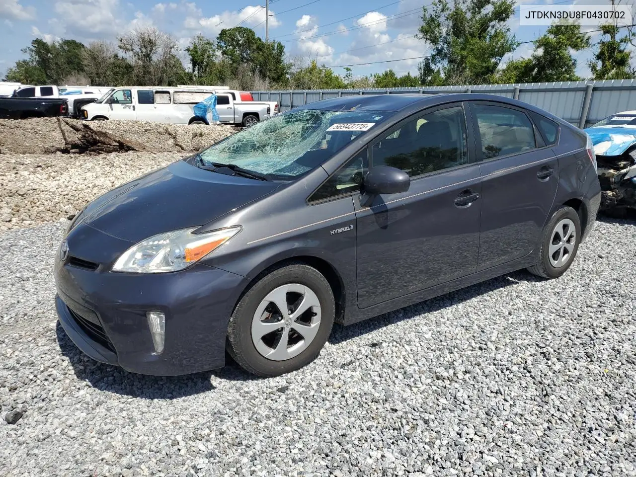 2015 Toyota Prius VIN: JTDKN3DU8F0430702 Lot: 56943775