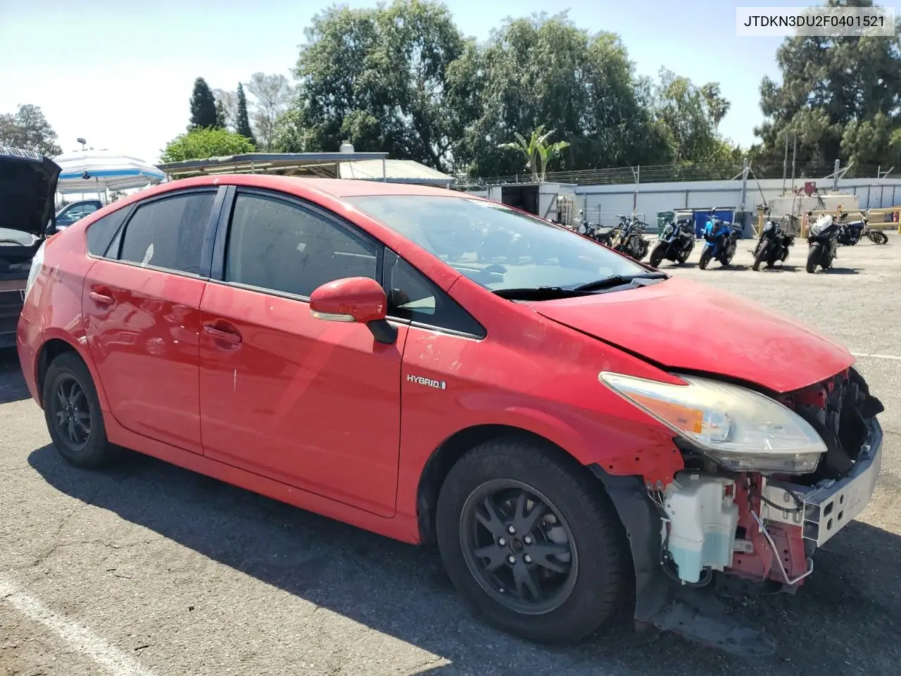 2015 Toyota Prius VIN: JTDKN3DU2F0401521 Lot: 57076045