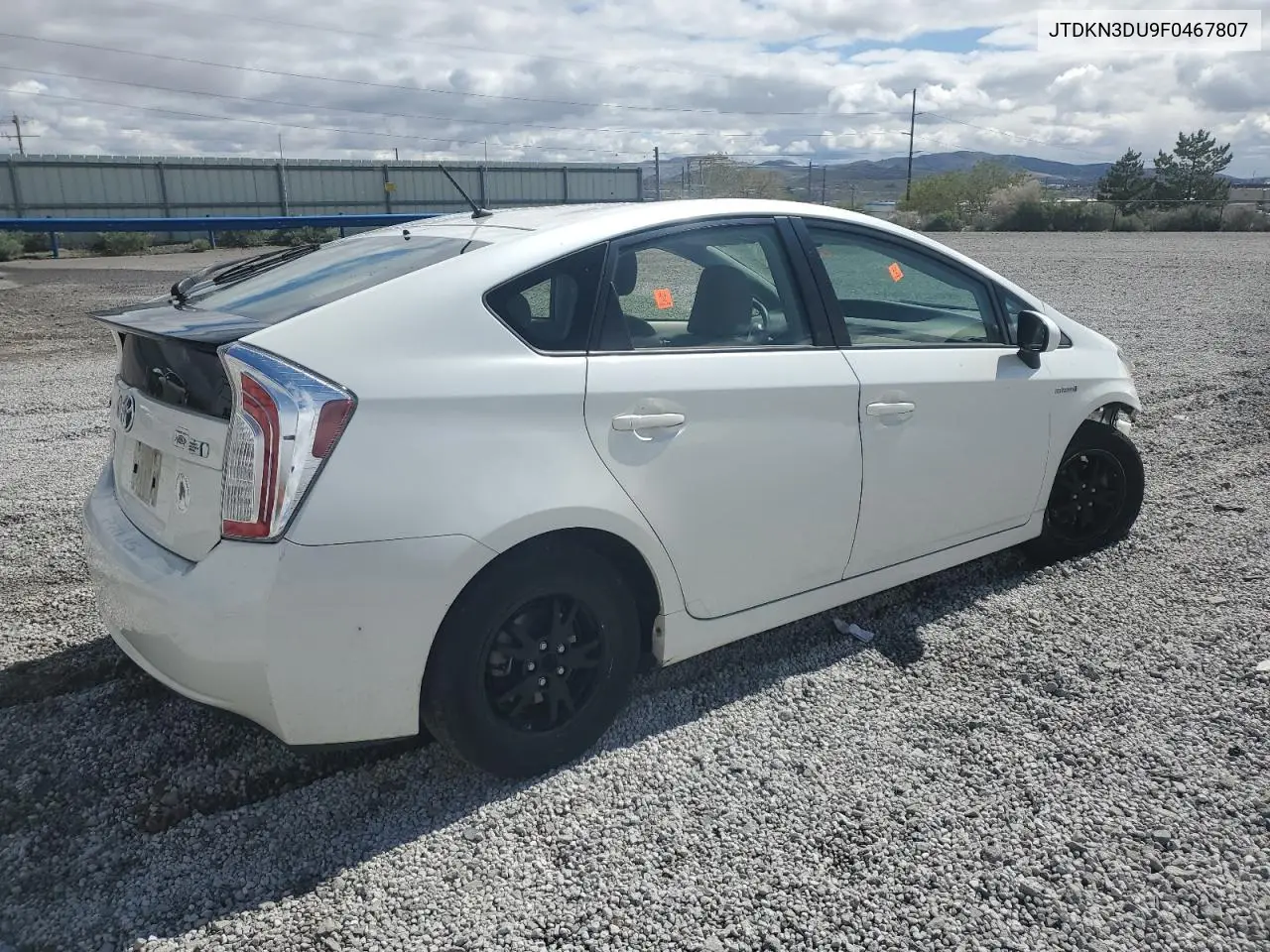 2015 Toyota Prius VIN: JTDKN3DU9F0467807 Lot: 57103875