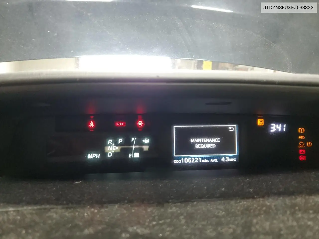 2015 Toyota Prius V VIN: JTDZN3EUXFJ033323 Lot: 57221155