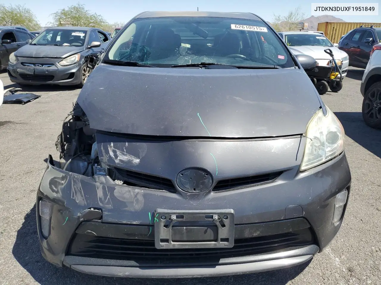 2015 Toyota Prius VIN: JTDKN3DUXF1951849 Lot: 62610515