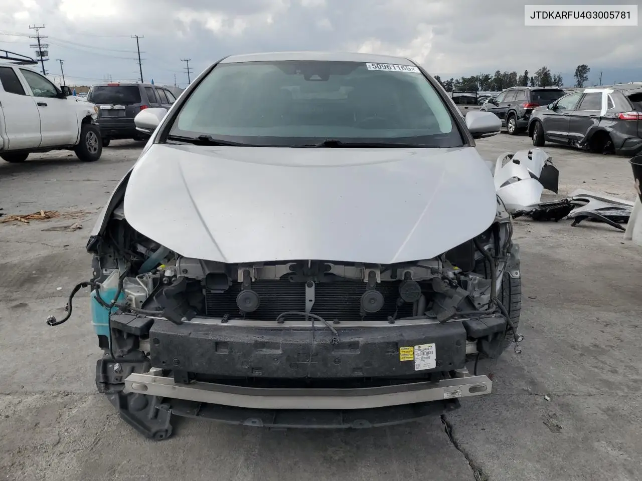 2016 Toyota Prius VIN: JTDKARFU4G3005781 Lot: 50961165