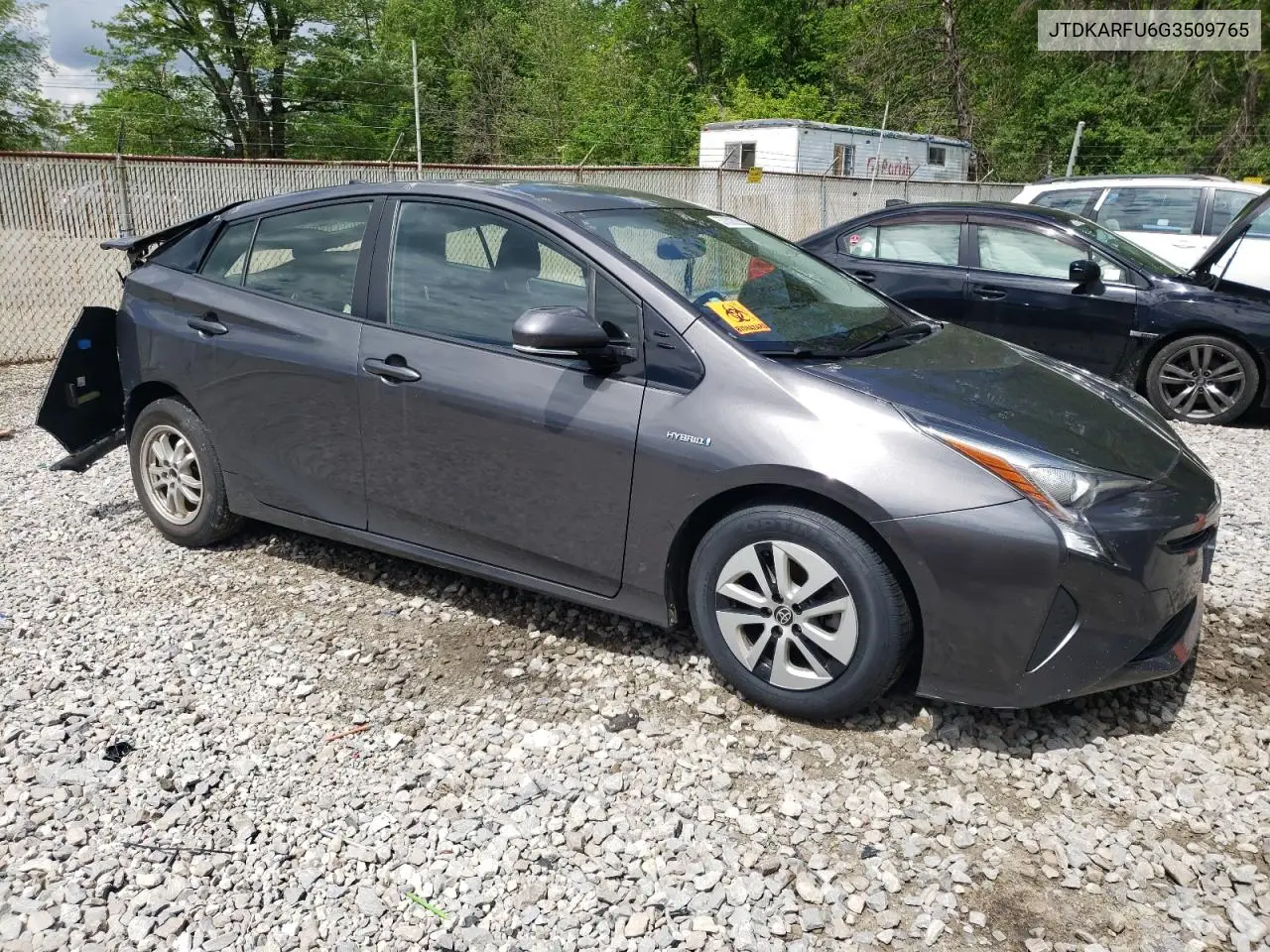 2016 Toyota Prius VIN: JTDKARFU6G3509765 Lot: 57032625