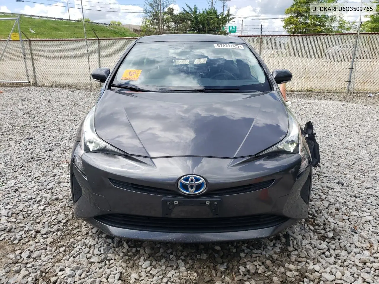2016 Toyota Prius VIN: JTDKARFU6G3509765 Lot: 57032625