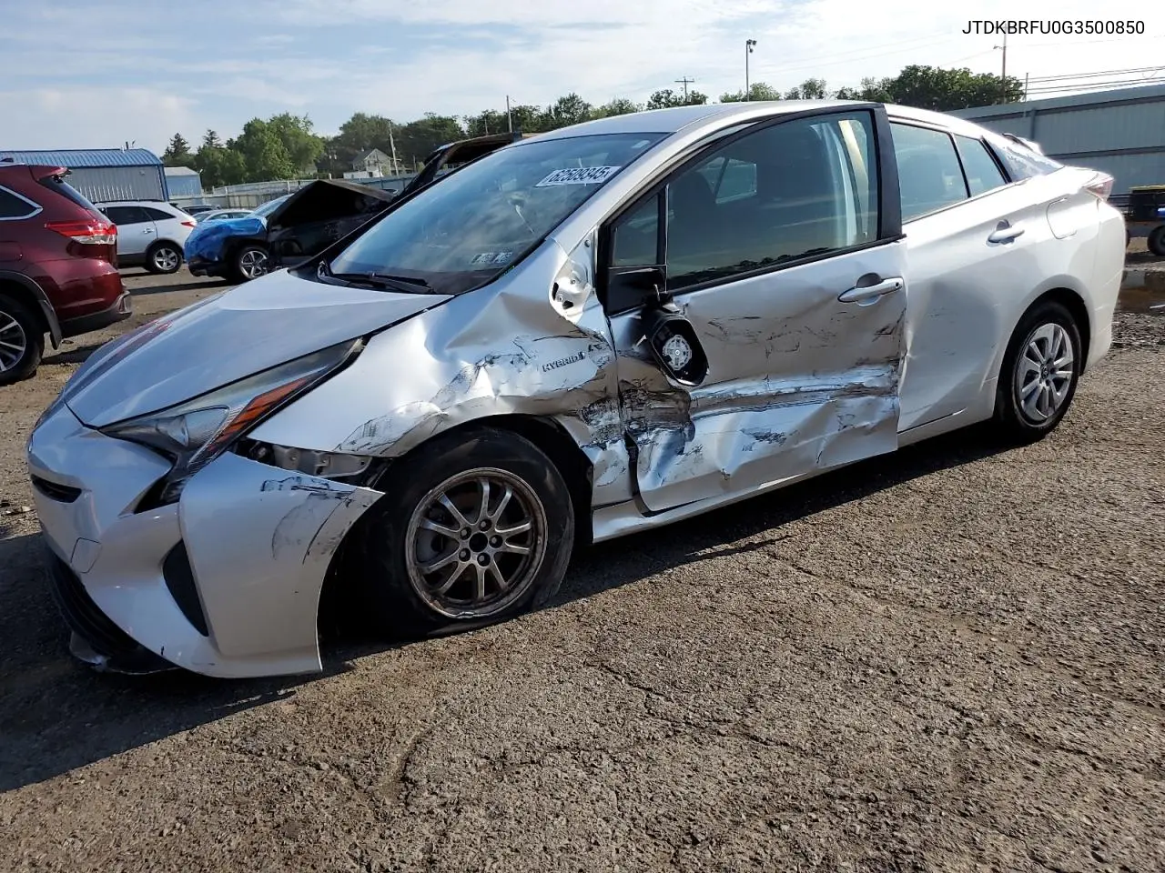 2016 Toyota Prius VIN: JTDKBRFU0G3500850 Lot: 62509345