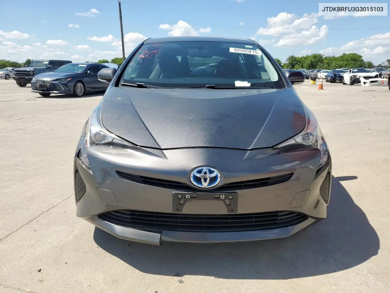 2016 Toyota Prius VIN: JTDKBRFU3G3015103 Lot: 62595815