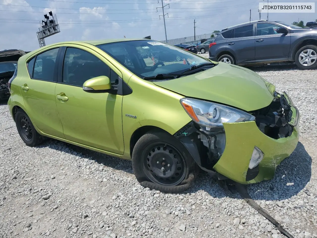 2016 Toyota Prius C VIN: JTDKDTB32G1115743 Lot: 62921275
