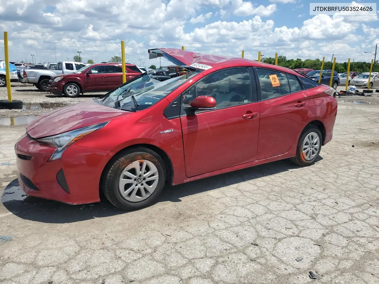 2016 Toyota Prius VIN: JTDKBRFU5G3524626 Lot: 63243455