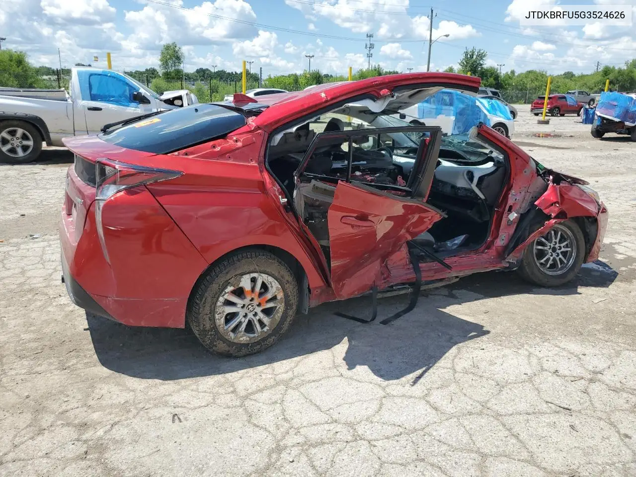 2016 Toyota Prius VIN: JTDKBRFU5G3524626 Lot: 63243455