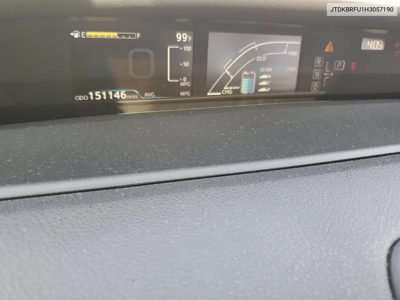 2017 Toyota Prius VIN: JTDKBRFU1H3057190 Lot: 62932025