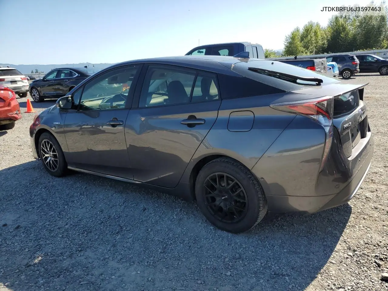 2018 Toyota Prius VIN: JTDKBRFU6J3597463 Lot: 63406155