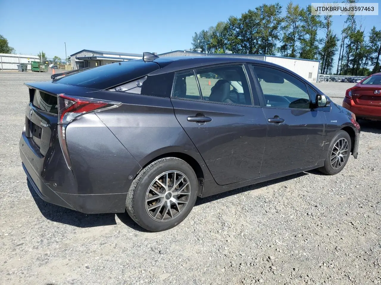 2018 Toyota Prius VIN: JTDKBRFU6J3597463 Lot: 63406155
