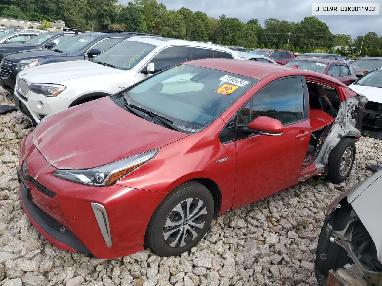 2019 Toyota Prius VIN: JTDL9RFU3K3011903 Lot: 71392684