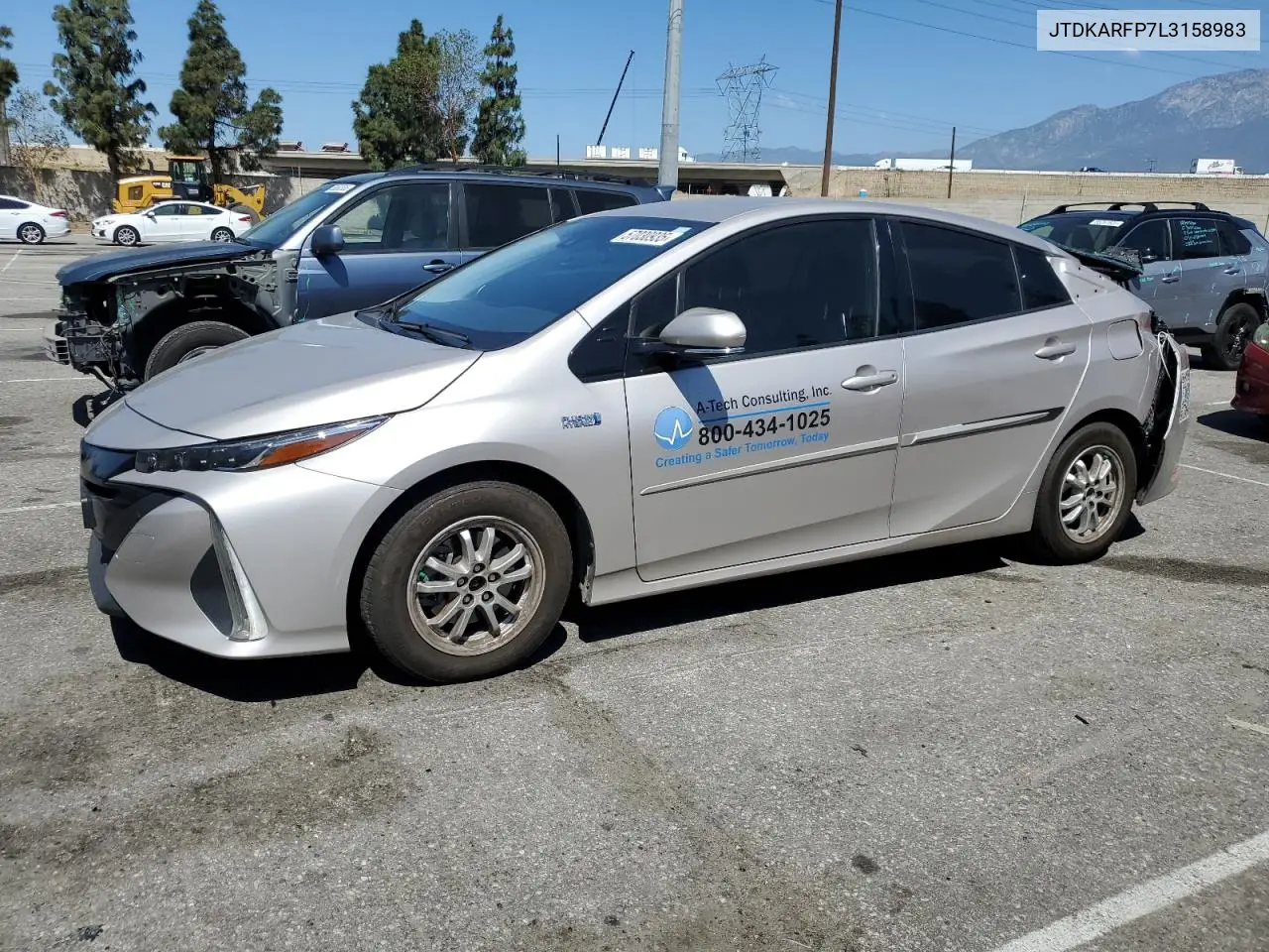 2020 Toyota Prius Prime Le VIN: JTDKARFP7L3158983 Lot: 57030935