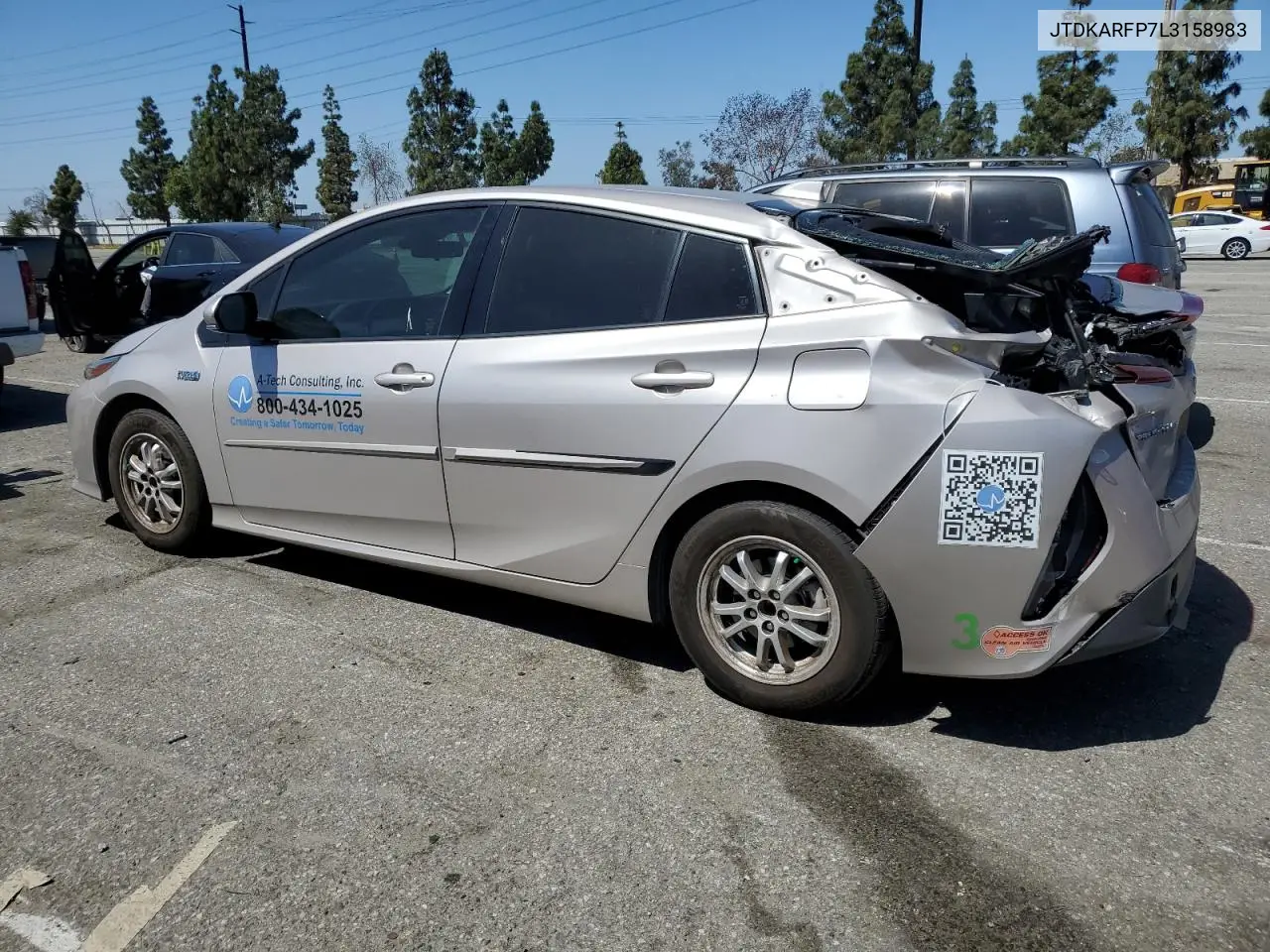 2020 Toyota Prius Prime Le VIN: JTDKARFP7L3158983 Lot: 57030935