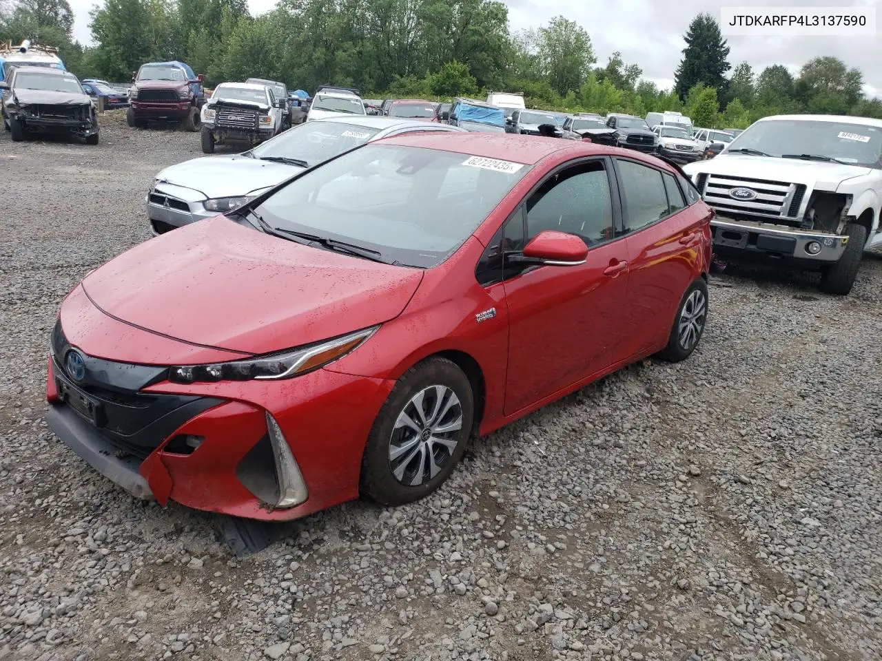2020 Toyota Prius Prime Le VIN: JTDKARFP4L3137590 Lot: 62722435