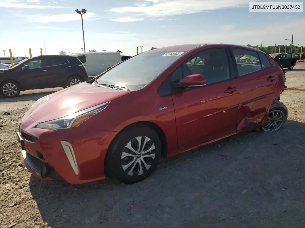 2022 Toyota Prius Le VIN: JTDL9MFU6N3037452 Lot: 62586535