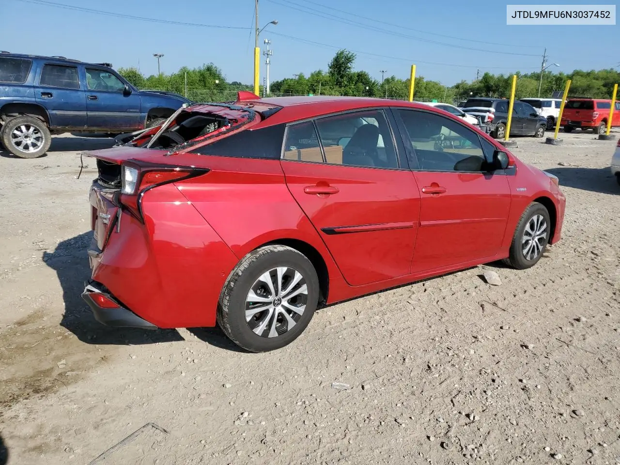2022 Toyota Prius Le VIN: JTDL9MFU6N3037452 Lot: 62586535