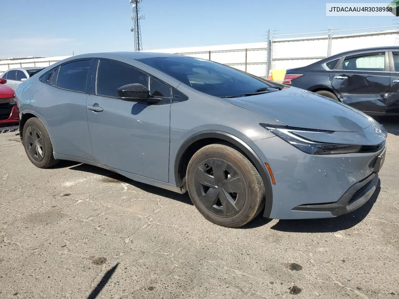 2024 Toyota Prius Le VIN: JTDACAAU4R3038958 Lot: 63033925