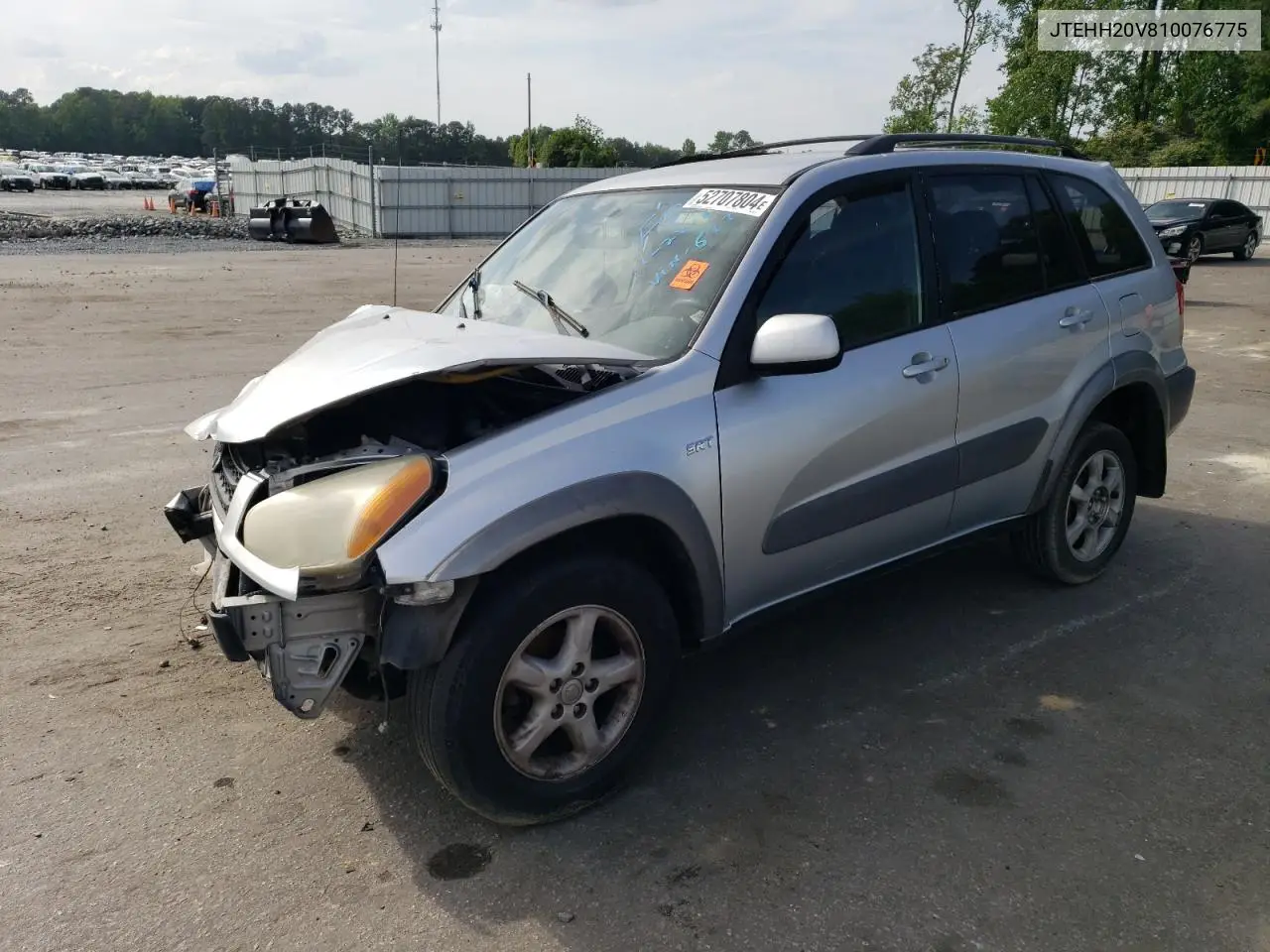 2001 Toyota Rav4 VIN: JTEHH20V810076775 Lot: 52707804