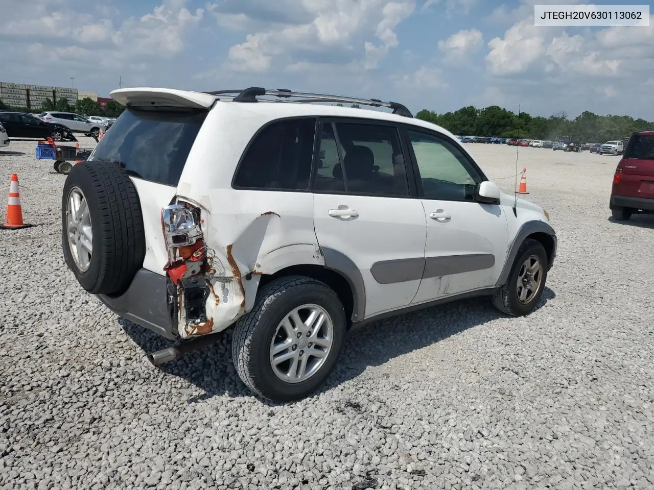2003 Toyota Rav4 VIN: JTEGH20V630113062 Lot: 62189885