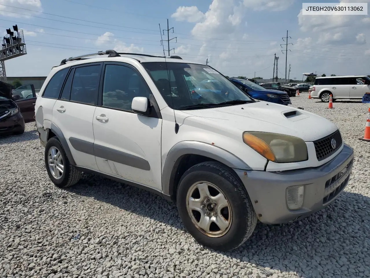 2003 Toyota Rav4 VIN: JTEGH20V630113062 Lot: 62189885