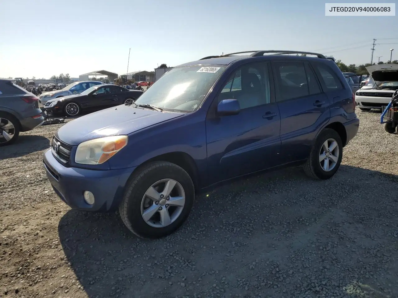 2004 Toyota Rav4 VIN: JTEGD20V940006083 Lot: 62162065