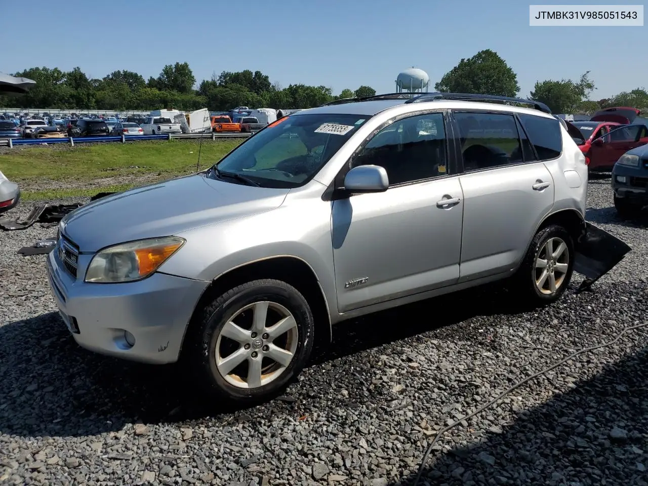 2008 Toyota Rav4 Limited VIN: JTMBK31V985051543 Lot: 61755855