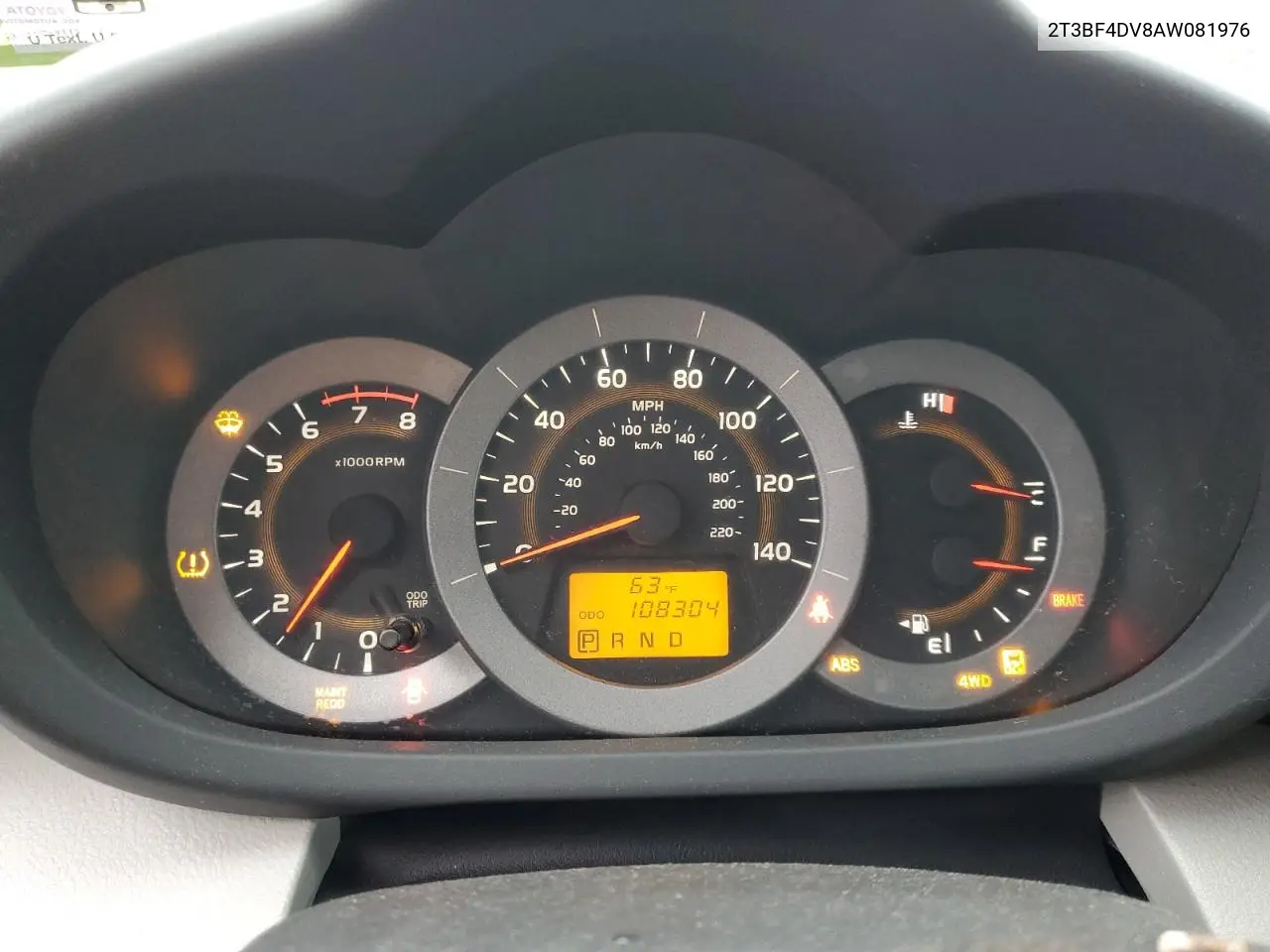 2010 Toyota Rav4 VIN: 2T3BF4DV8AW081976 Lot: 56821295