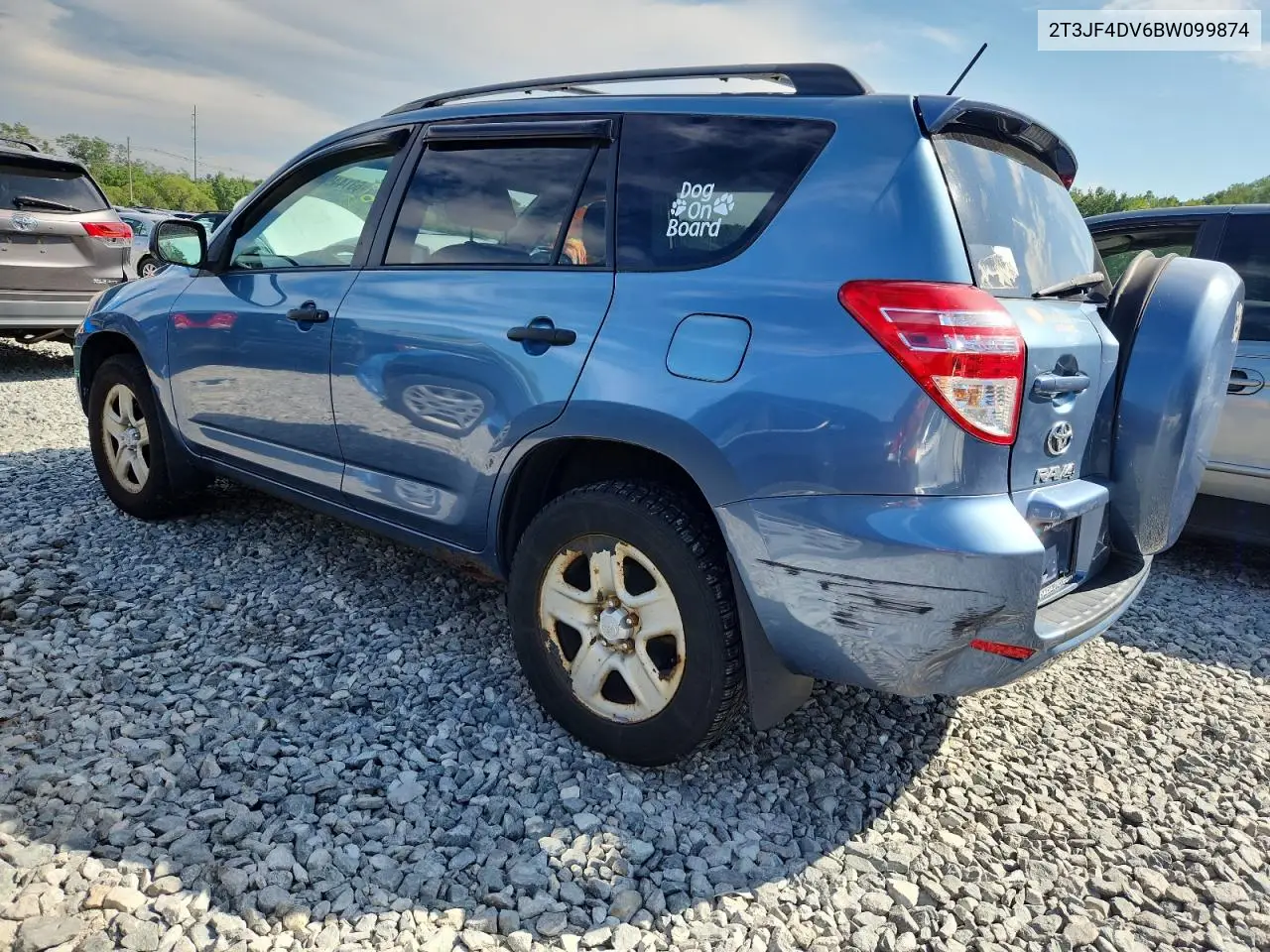 2011 Toyota Rav4 VIN: 2T3JF4DV6BW099874 Lot: 63144915