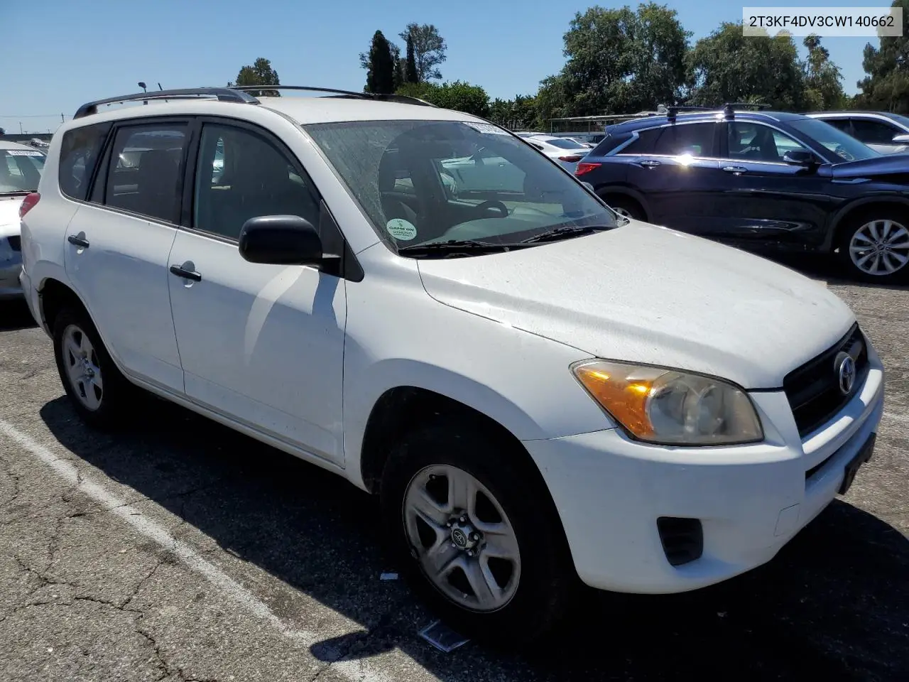 2012 Toyota Rav4 VIN: 2T3KF4DV3CW140662 Lot: 62707925