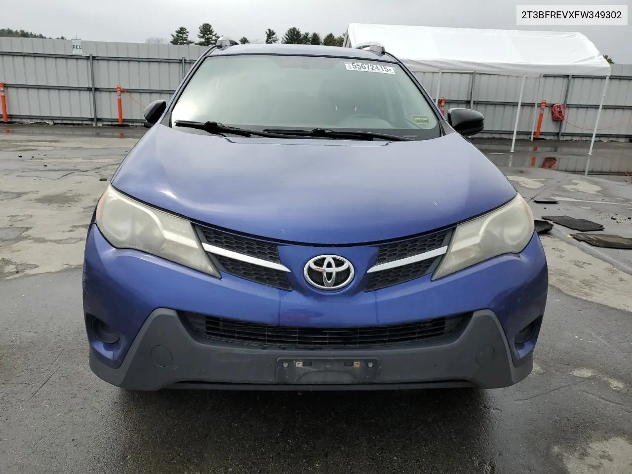 2015 Toyota Rav4 Le VIN: 2T3BFREVXFW349302 Lot: 55672415